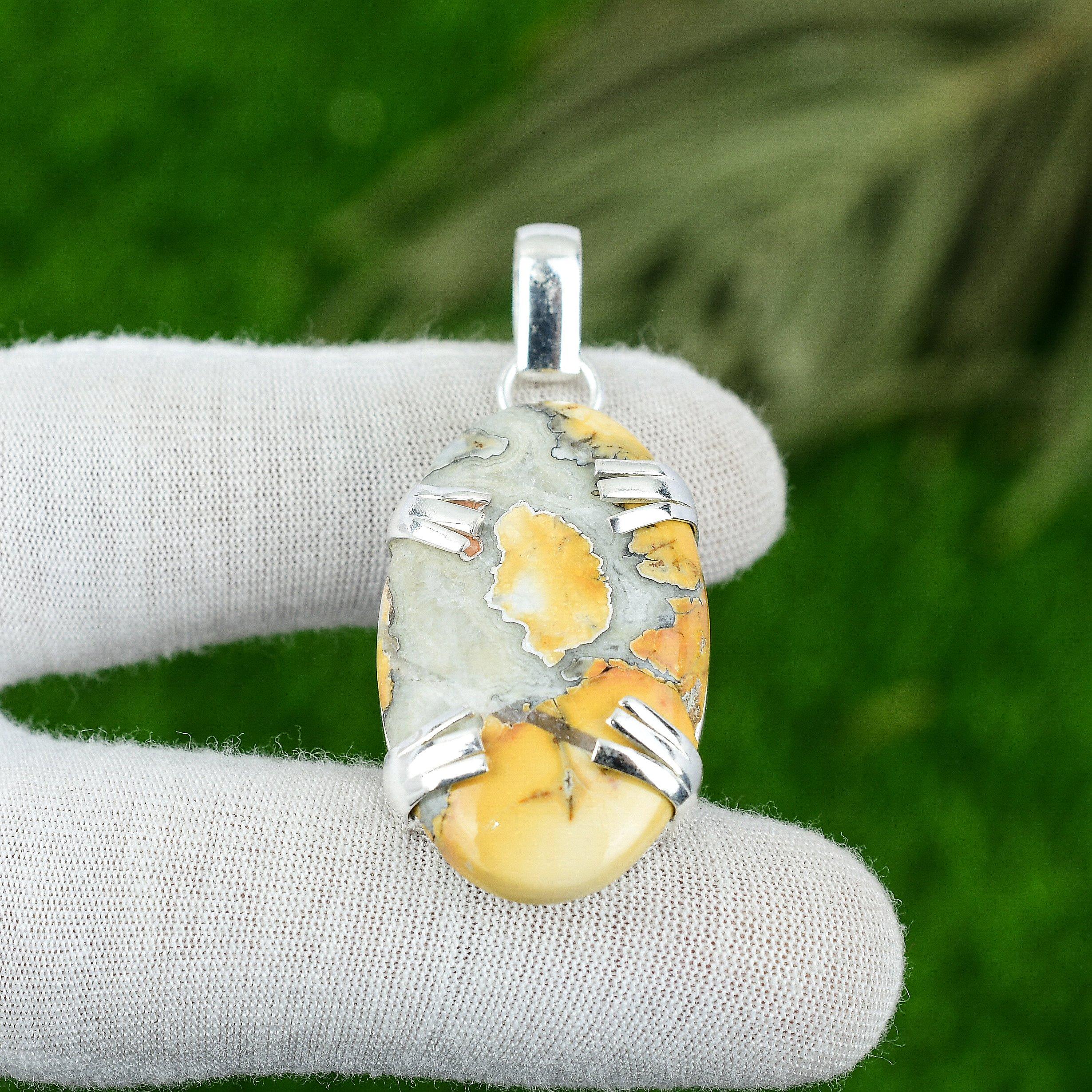 Натуральный Малигановый Яшмовый Камень Ювелирное Изделие Кулон из Стерлингового Серебра 925 Пробы Для Женщин