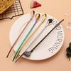 6Pcs Milkshakes Cocktails Coffee Juice Straw Set 2-in-1 Stainless Steel Straw Spoon Set Reusable Drinking Straws Bar Accessories
