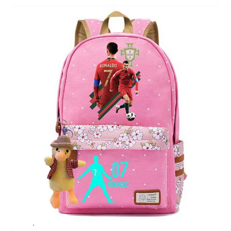 Youth football star Ronaldo primary and secondary school student schoolbag female casual backpack