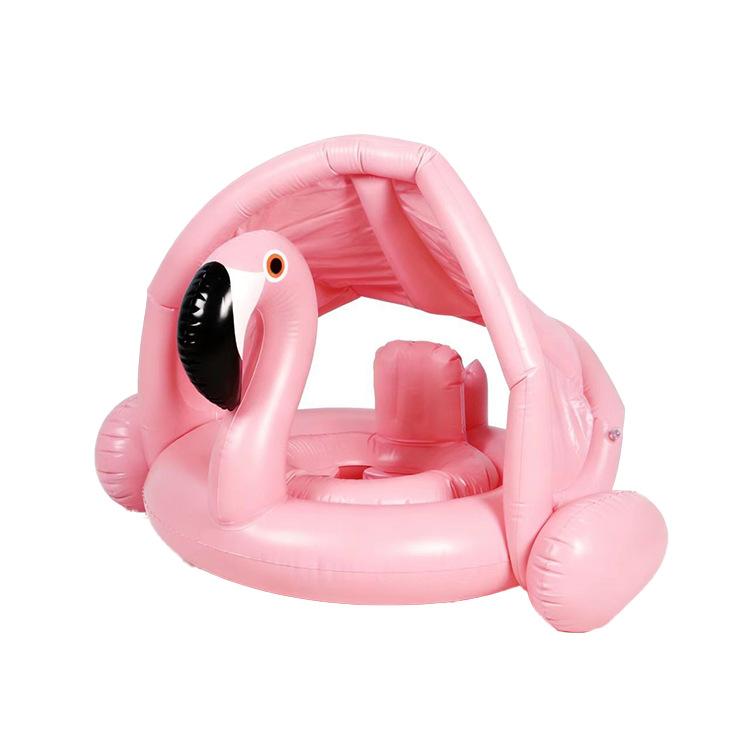 Inflatable Baby Swim Seat with Canopy Shade, Thickened Outdoor Water Toy, Sun Protection Kids Pool Float