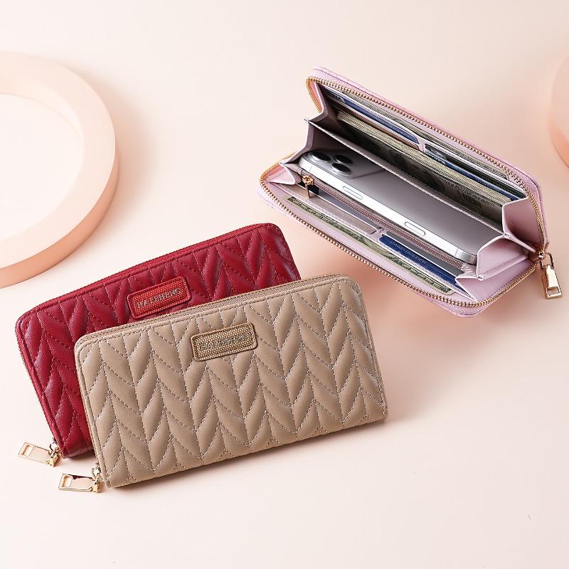 Fashion Embroidery Women's Wallet Long Hand Change Bag Mobile Phone Bag Card Bag Xiaoxiangfeng