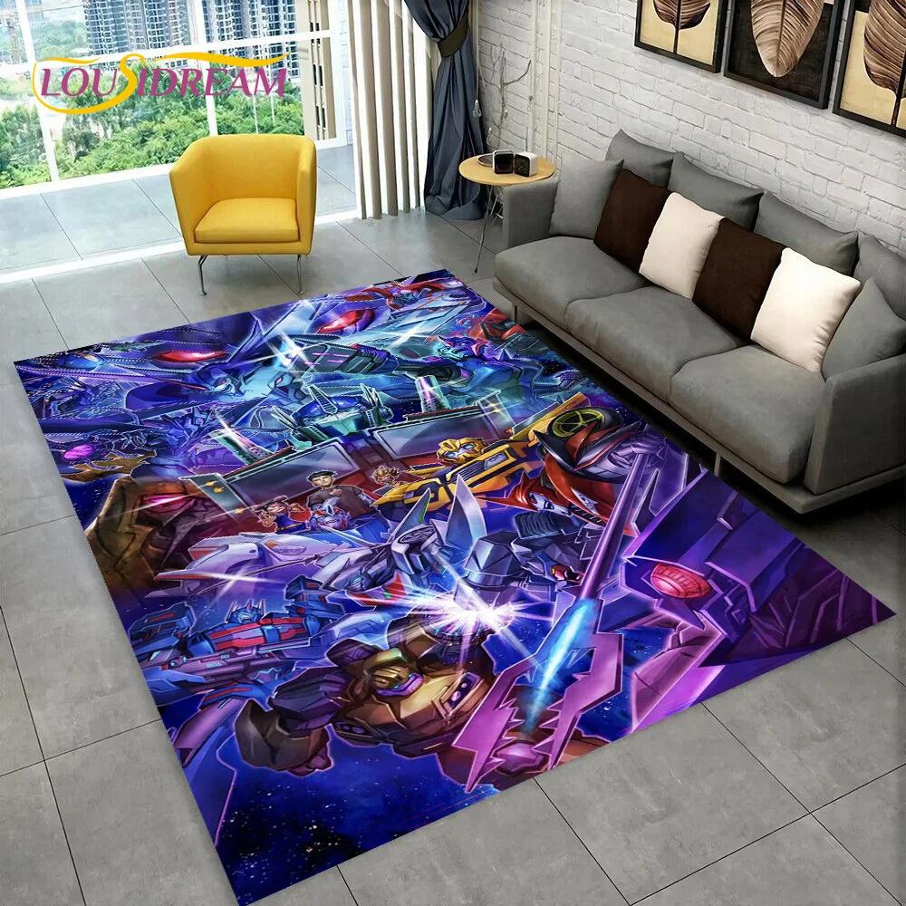 Cartoon T-Transformers Autobots 3D Carpet Rug for Bedroom Living Room Home Sofa Decoration,Children Game Large Decor Floor Mat