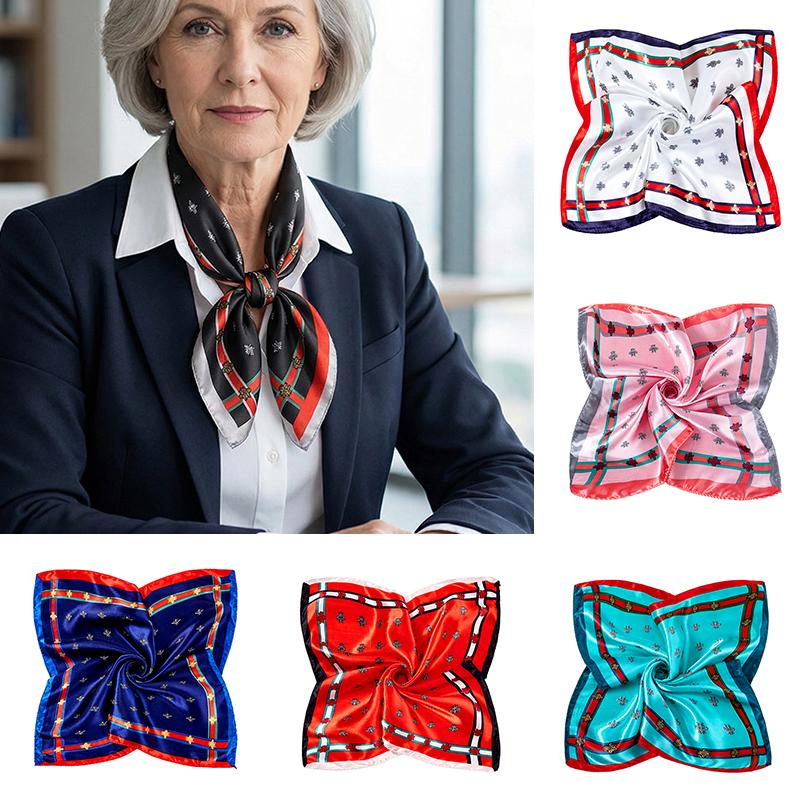 1Pc Square Flight Attendants 50x50CM Elegant Women's Scarfs Fashionable Hijab Bandana Polyester