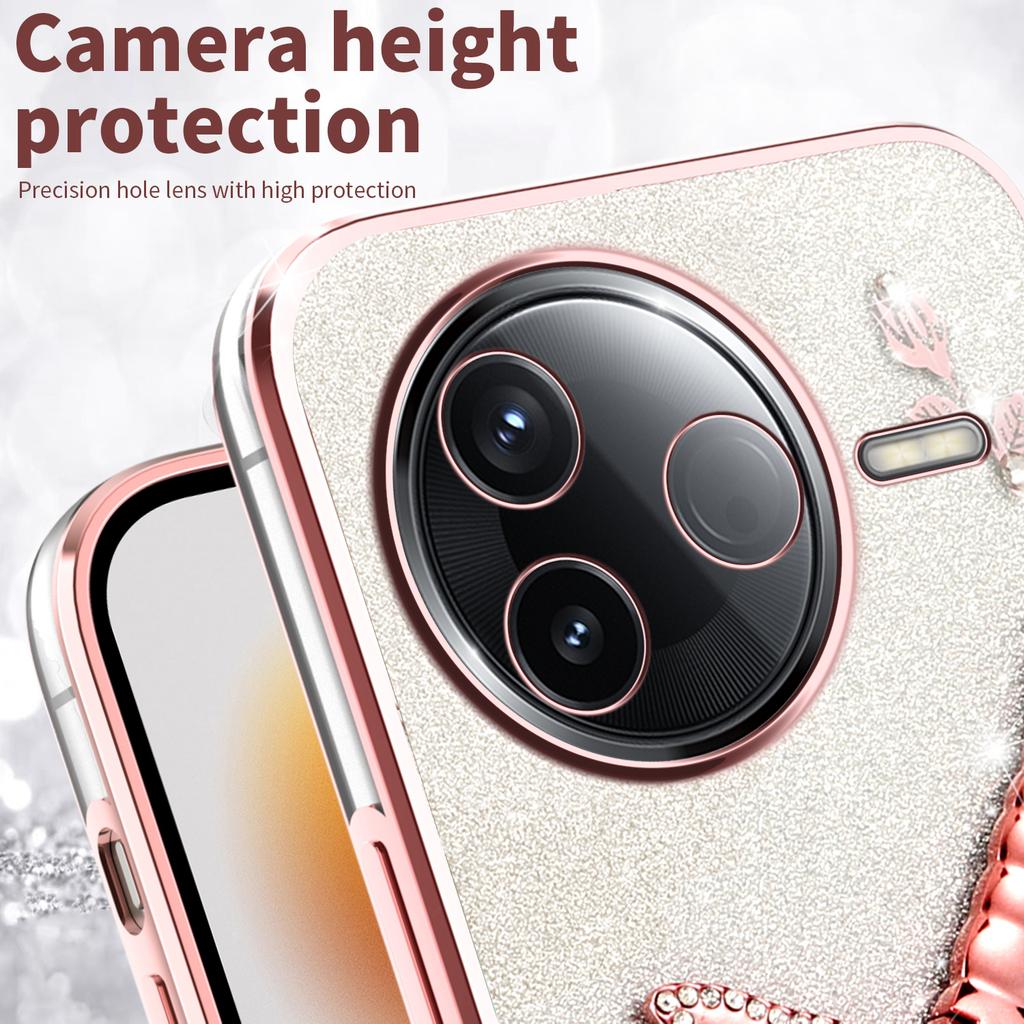 KADEM For Xiaomi Poco F7 Pro 5G/Redmi K80 5G Case Dragonfly Kickstand TPU Flowers Glitter Phone Cover