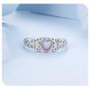 Opal 925 Sterling Silver Vintage Ring For Ladies Engrave Heart 925 Silver Rings