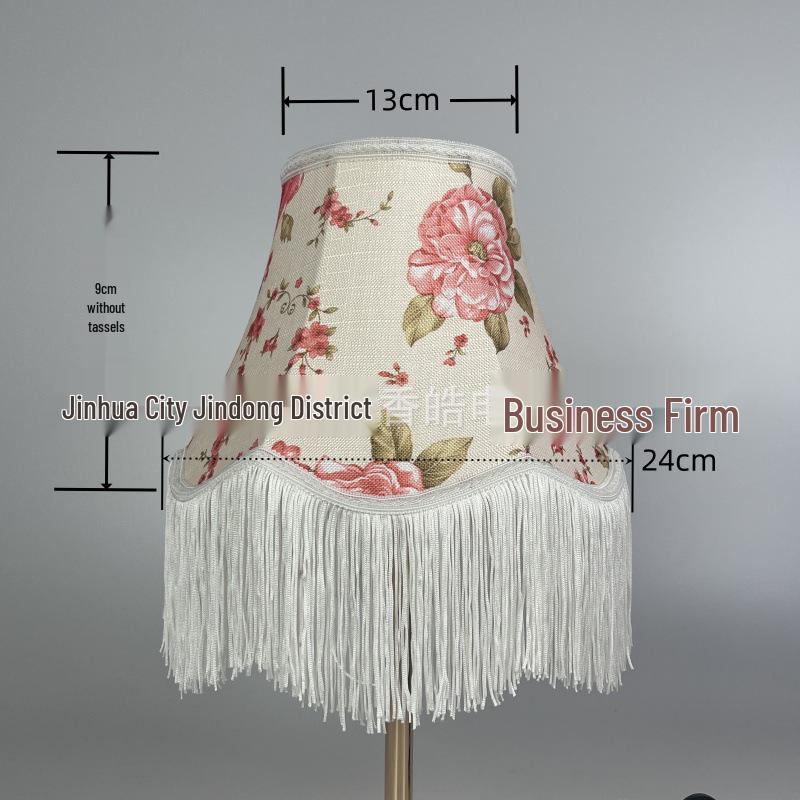 Handcrafted European-Style Tassel Lampshade for E27 Floor Lamp, Retro Bamboo Leaf Design, American Country Luxury