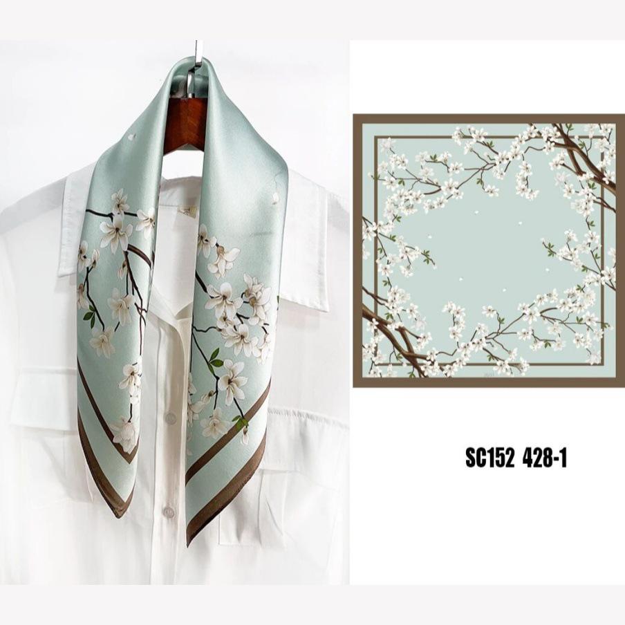 Шелковый квадратный платок из шелка тутового дерева 53 см: 100% Натуральный Шелк, Однотонный Креп-Сатин, Французская Роскошь, Легкий Принт для Весны/Лета, Идеально для Деловых Подарков. 53