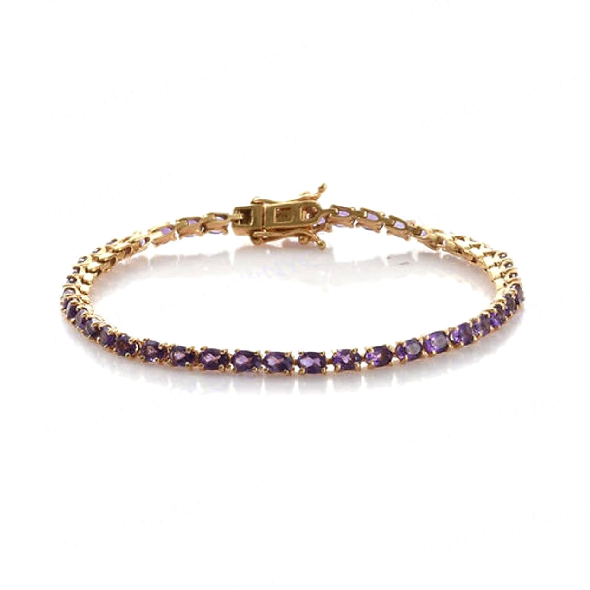 

Amethyst Tennis Bracelet - 925 Sterling Silver Gold Plated