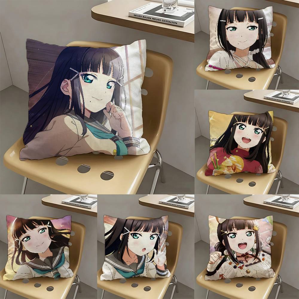 1pc Dia Kurosawa Anime Characters Pillow Case Fashion Square Pillowcase Bedroom Sofa Room Ins Decoration Leisure