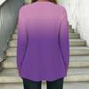 Women Plus Size Square Collar Long Sleeve T Shirt Double Layer Front Clay Tone Harvest Floral Printed Loose Top