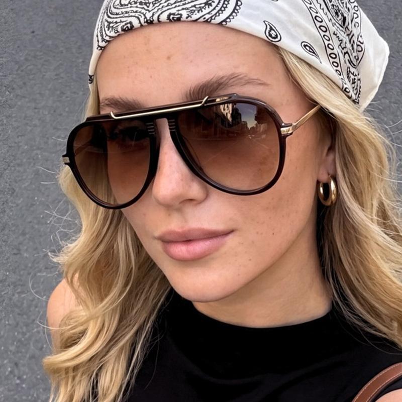 Personalized toad-shaped single beam sunglasses, new European and American sunglasses, retro fashion UV-proof sunglasses