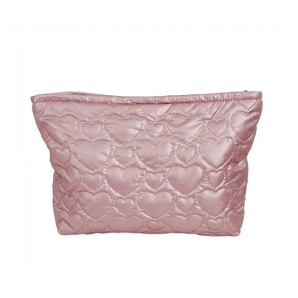 

Cute Love Printed Quilted Cosmetic Bag Multifunctional Waterproof Makeup Bag Large Capacity Makeup Lipstick Storage Bag Travel розовый