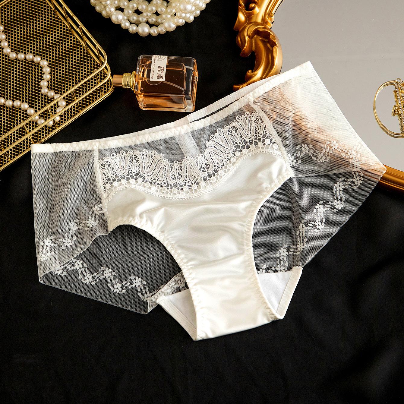

Роскошные трусики премиум-класса с вышивкой, средней посадки, с кружевом, сексуальные и дышащие, треугольные, с высокой эластичностью, с атласной поверхностью, женские трусики XL белый