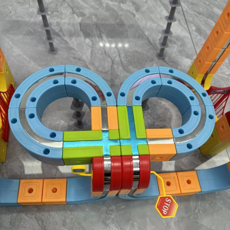Children Magnetic Construction Brick Rail Car - Stem Instructive Building Toy Developmental Educational Present Montessori Playthings
