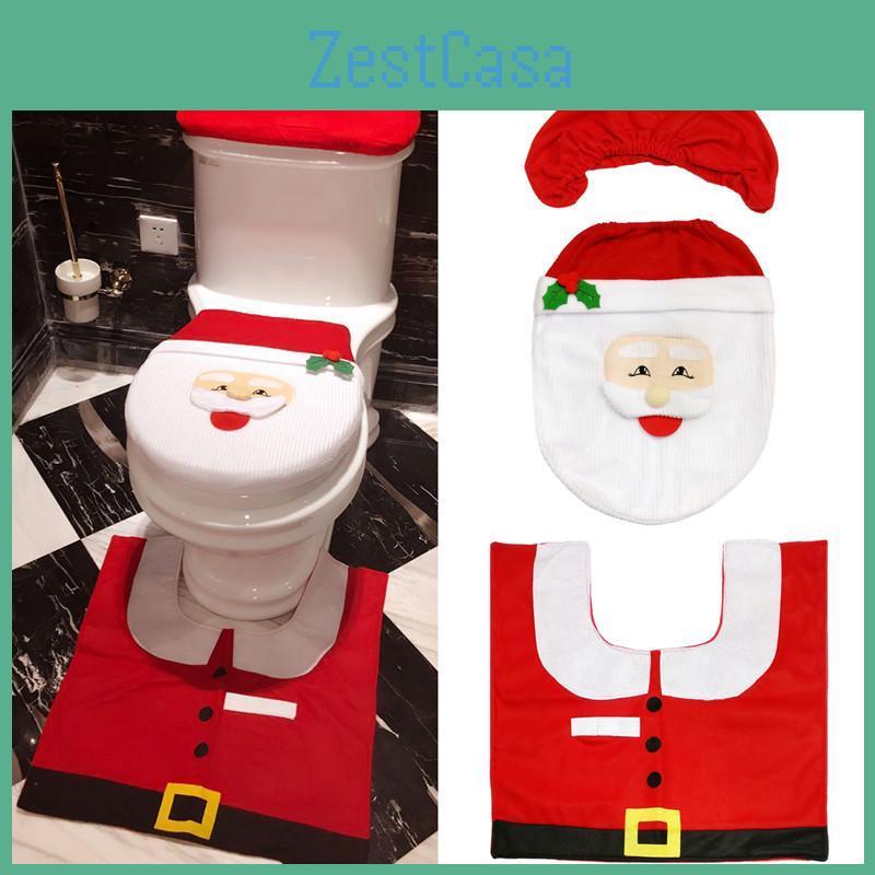 Christmas Cute Toilet Covers Seat Creative Santa Claus Bathroom Mat Xmas Supplies For Home New Year Navidad Gift Decoration