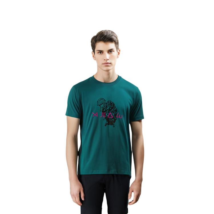 Uniqlo X Hunter Cartoon Anime Print Crew Neck Short Sleeve T-Shirt Unisex Tops Light-Green 470969-53