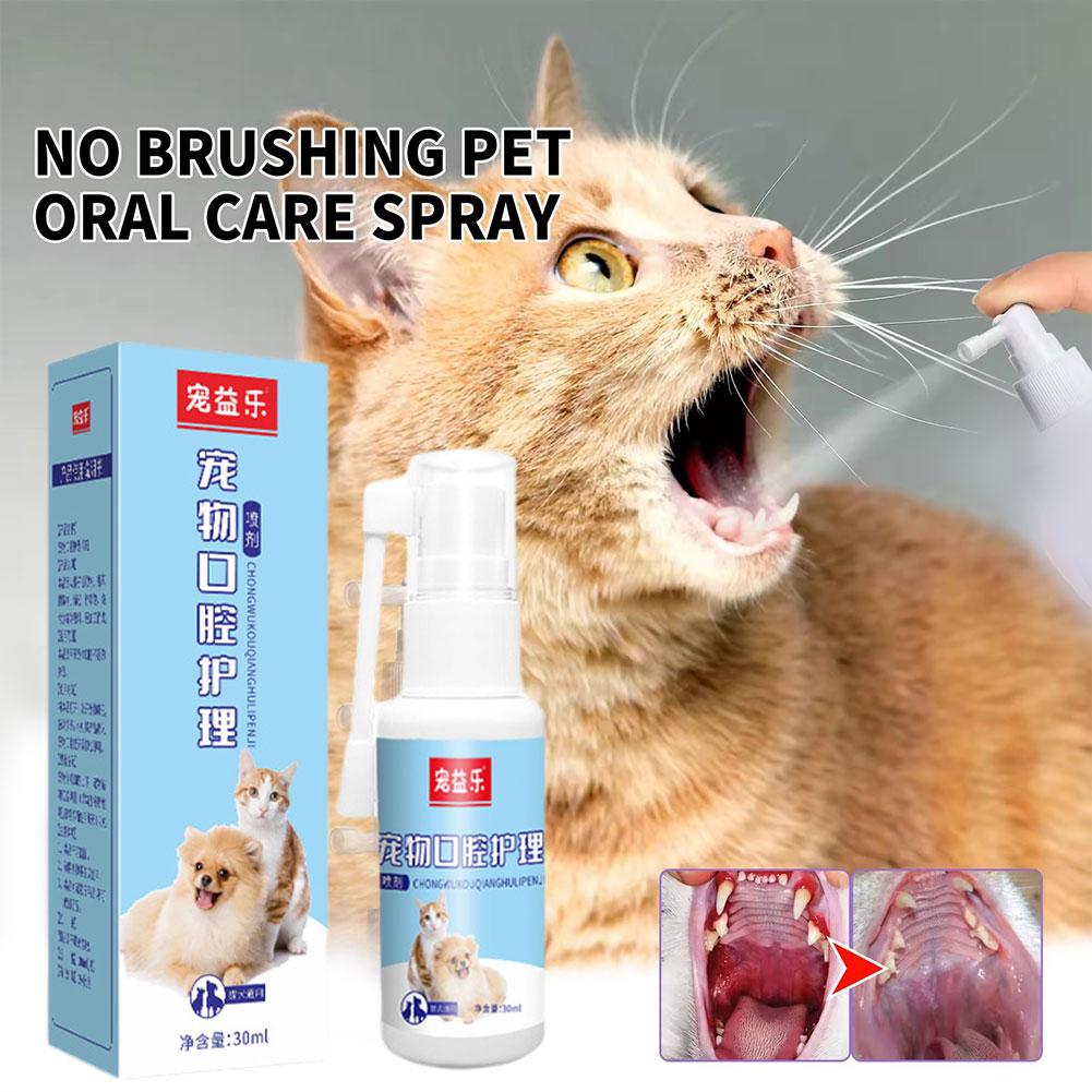 

Pet Oral Spray Clean Teeth Deodorize Remove Bad Breath Pets Cleaning From Periodontal Pet Tartar Care Supplies O8T7 CN