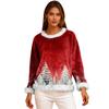 Women's Casual Fleece Sweatshirt  Long-Sleeve Round  Neck Casual Comfortable Loose-Fit Lightweight Women's Flannel Sweatshirt