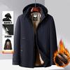 Winter Dad Fleece Thickened Warm Padded Jacket Father Loose Padded Jacket Men Middle-aged Middle-aged and Long Pie Overcome Cotton