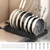 Pull Out Pans Organizer Rack with 8 Adjustable Dividers Sliding Pot and Lid Holder Kitchen Cabinet Utensils Storage Rack