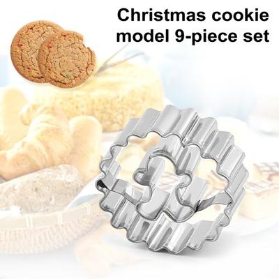 Set 9 Pezzi Tagliabiscotti Natalizi Acciaio Inossidabile Stampo da Forno Albero di Natale