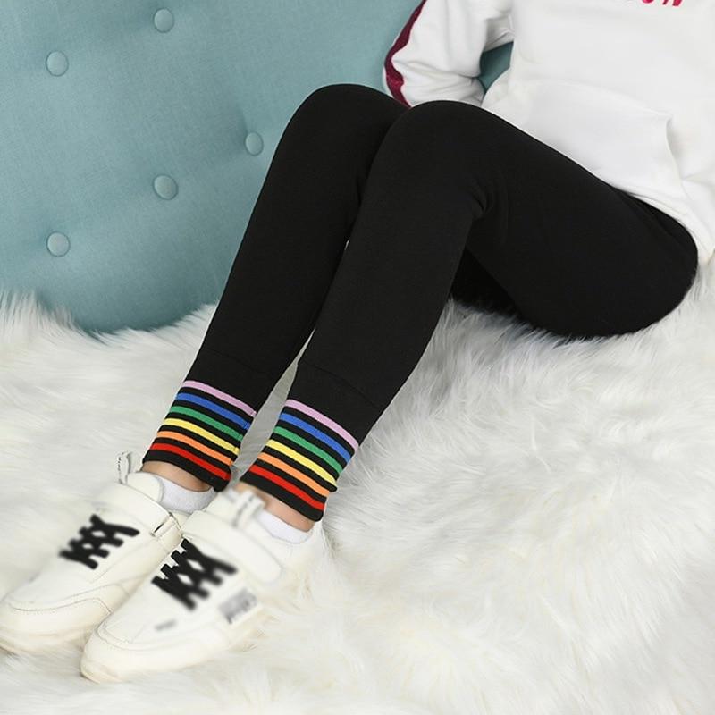 Lot De 2 Leggings Thermiques Pour Fille Doublés Polaire - Taille Haute, Opaque - 95% Coton, 5% élasthanne - Pour L'hiver, Sport, école