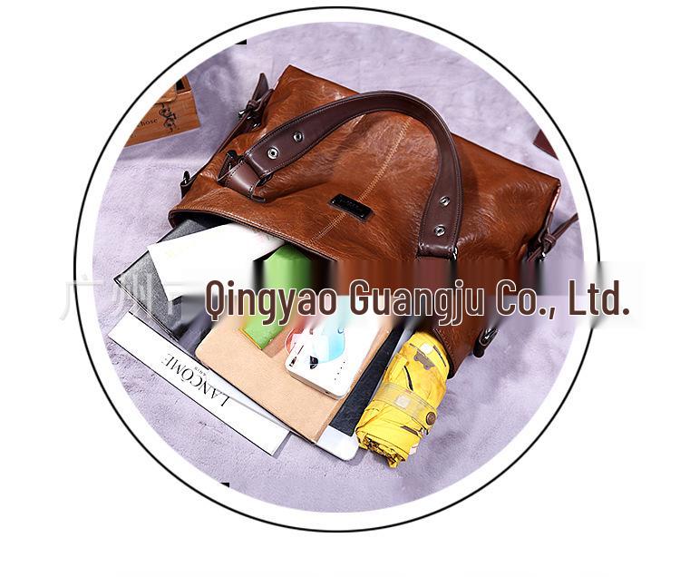 Xidi Paul 2024 Retro Fashion Women's Large Capacity Soft Leather Shoulder & Crossbody Tote Bag