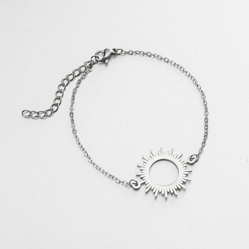 

Браслеты из титановой стали, богемный круглый ажурный модный браслет с цепочкой и подвесками для женщин, ювелирные изделия для вечеринок, лучший подарок