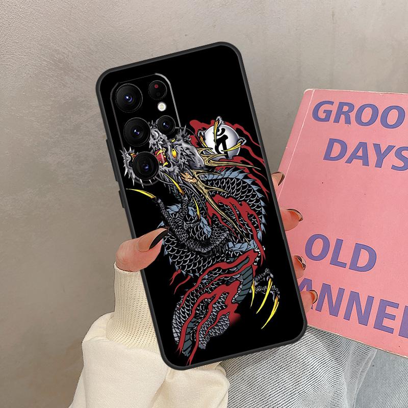 Yakuza Drachen Tattoo Hülle Für Samsung Galaxy S21 S22 S23 S24 S25 Ultra S9 S10 S25 Plus S20 FE S25 FE Abdeckung Coque