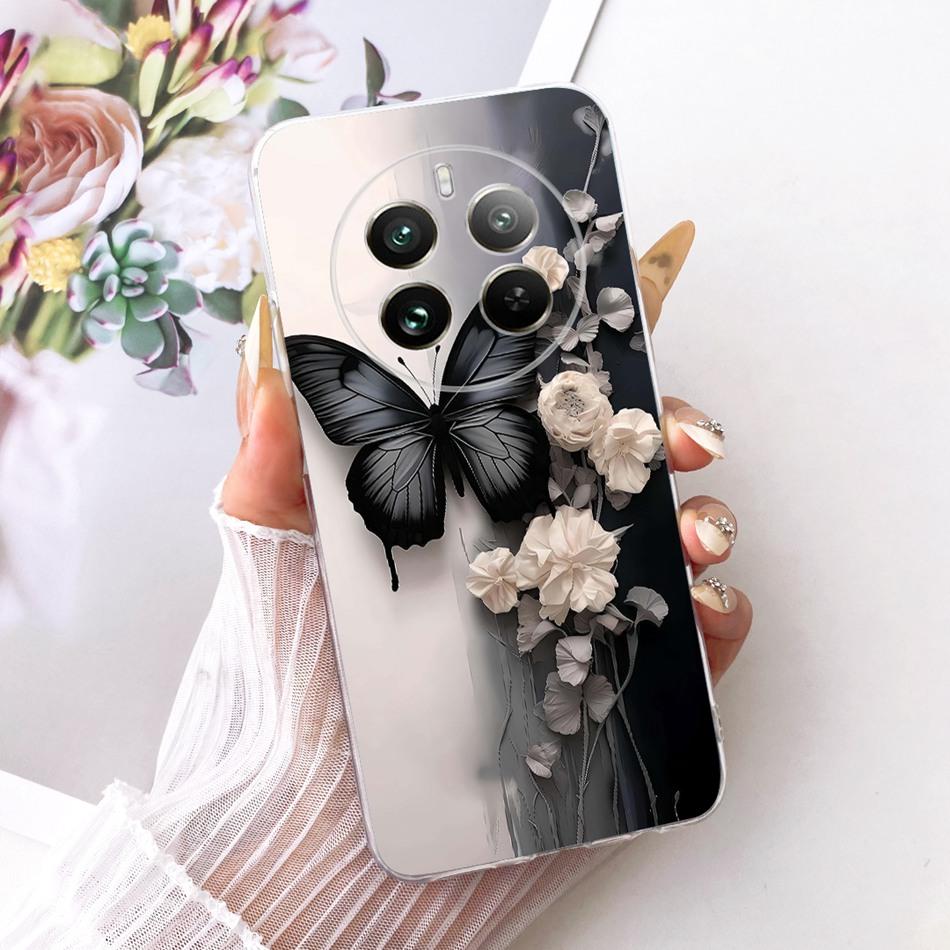 For Realme 12+ 12X 12 5G Cute Flower Butterfly Cat Painted Case For Realme12 5G 12 Plus 12X 12Plus Soft Silicone TPU Phone Cases