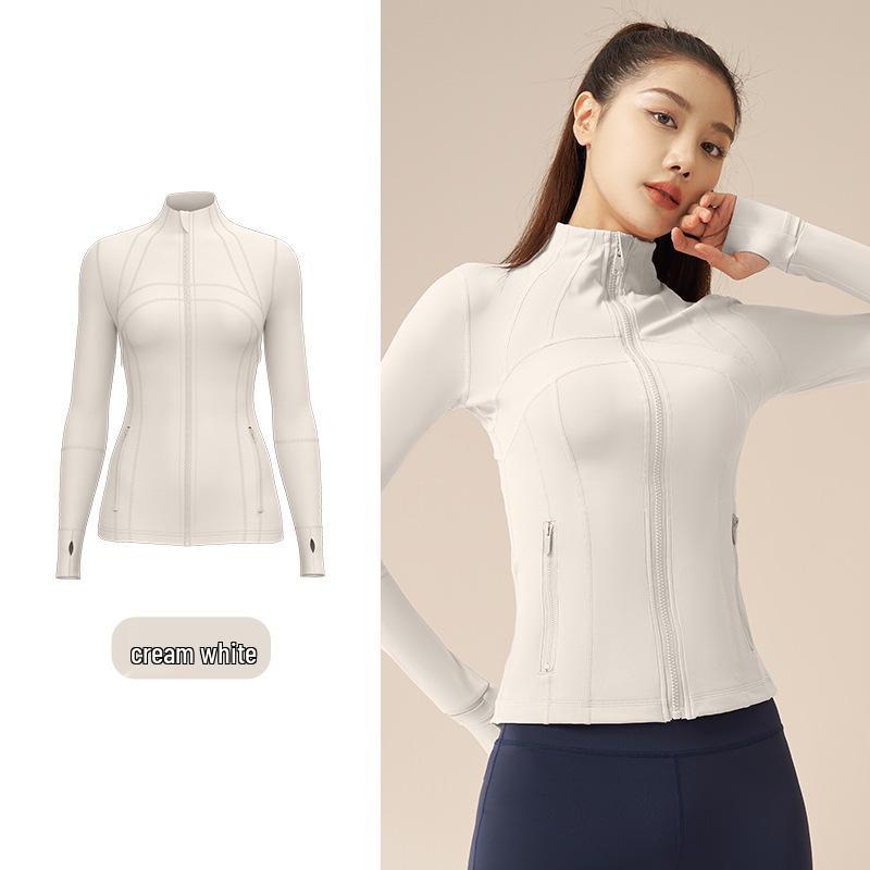 

Женская облегающая куртка для йоги Juyitang телесного цвета M