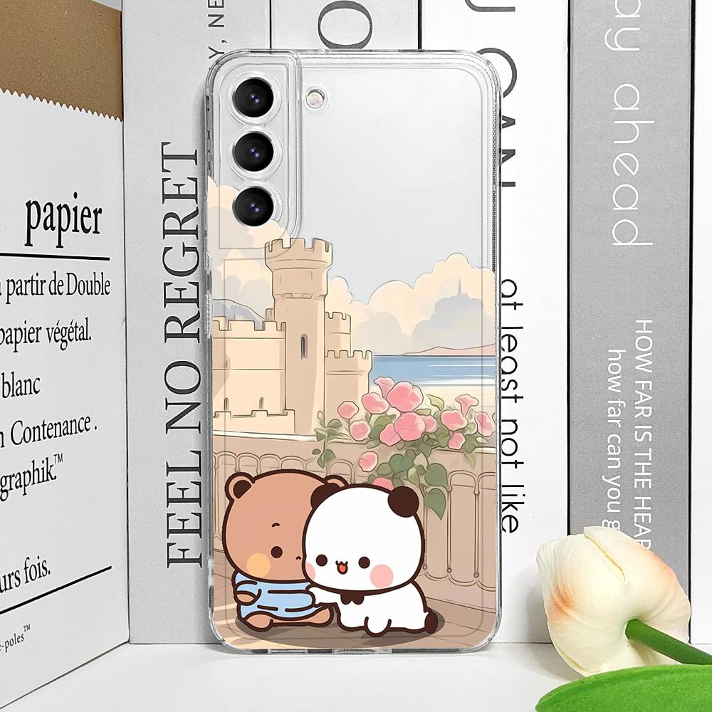 Creative Cute BUBU DUDU Couple Clear Phone Case for Samsung Galaxy S25 Ultra S24 S23 FE S22 S21 S20 Plus A55 A54 5G Soft Covers