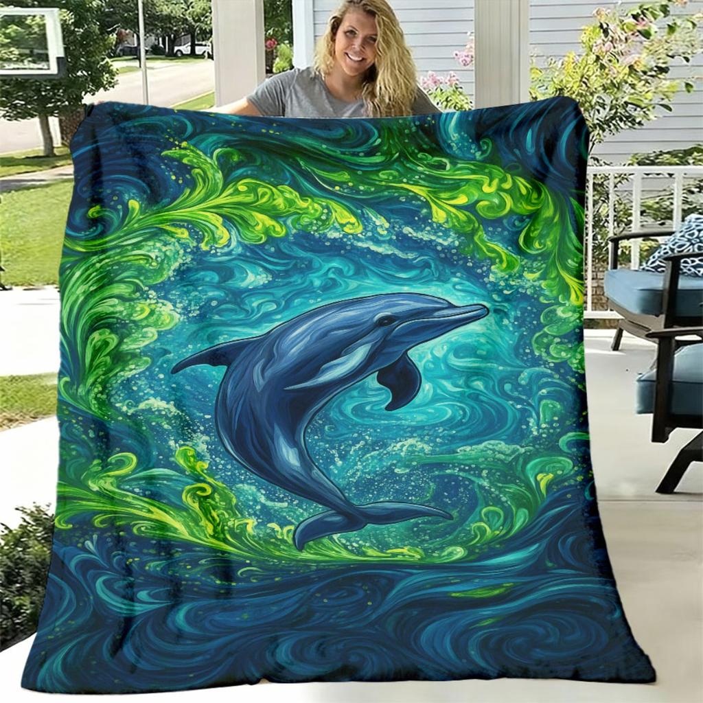 Ocean Beach Throw Blanket Heart Shaped Pebble Shore Waves Seaside Scenery Nature Landscape Art Decor for  Couch Blanket