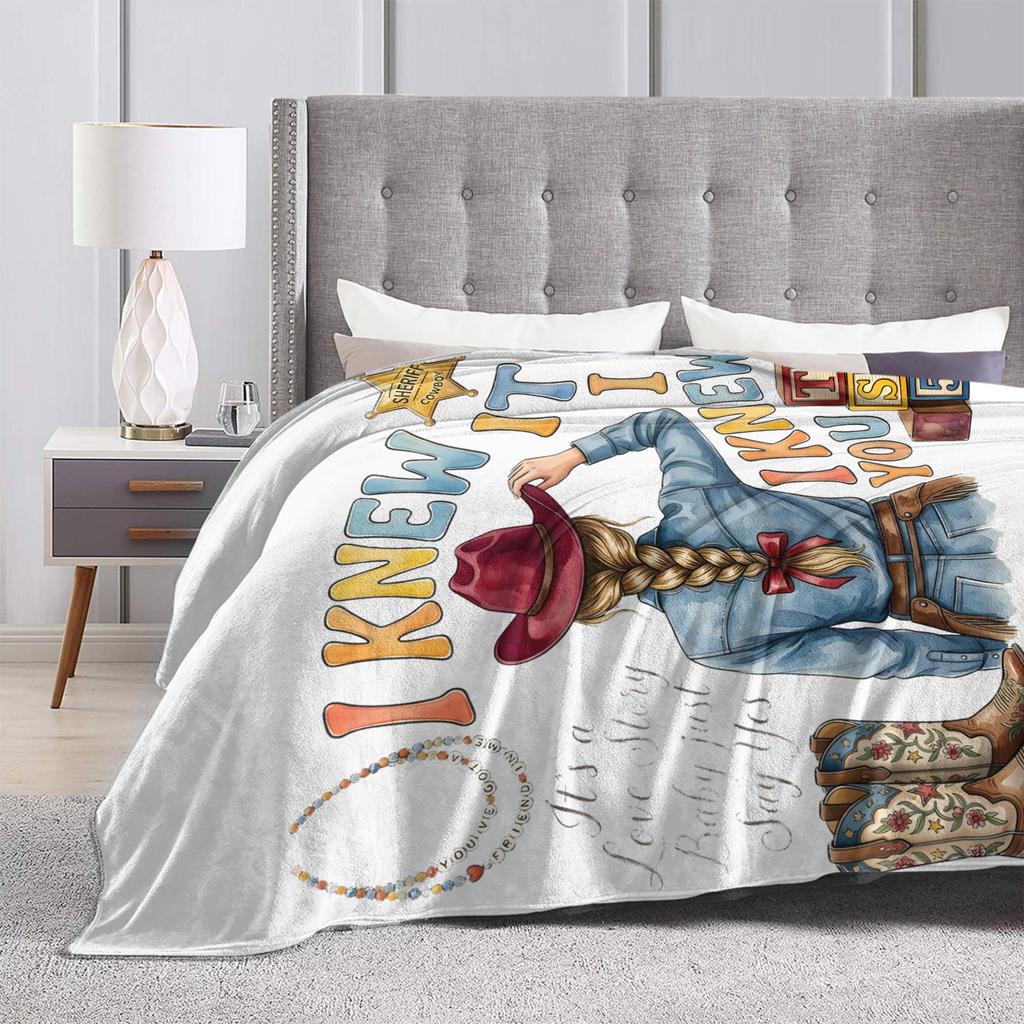 I Knew It I Knew You Country Knitted Blankets TS5 Plush Throw Blanket Summer Air Conditioning Portable Soft Warm Bedspreads,