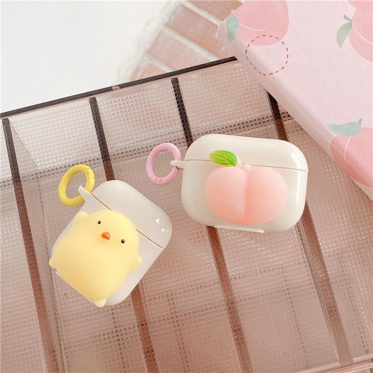 Decompression Cute Chick Airpodpro 3Rd Generation Transparent Case Airpods1/2Nd Generation Bluetooth Headset Protective Case Creative