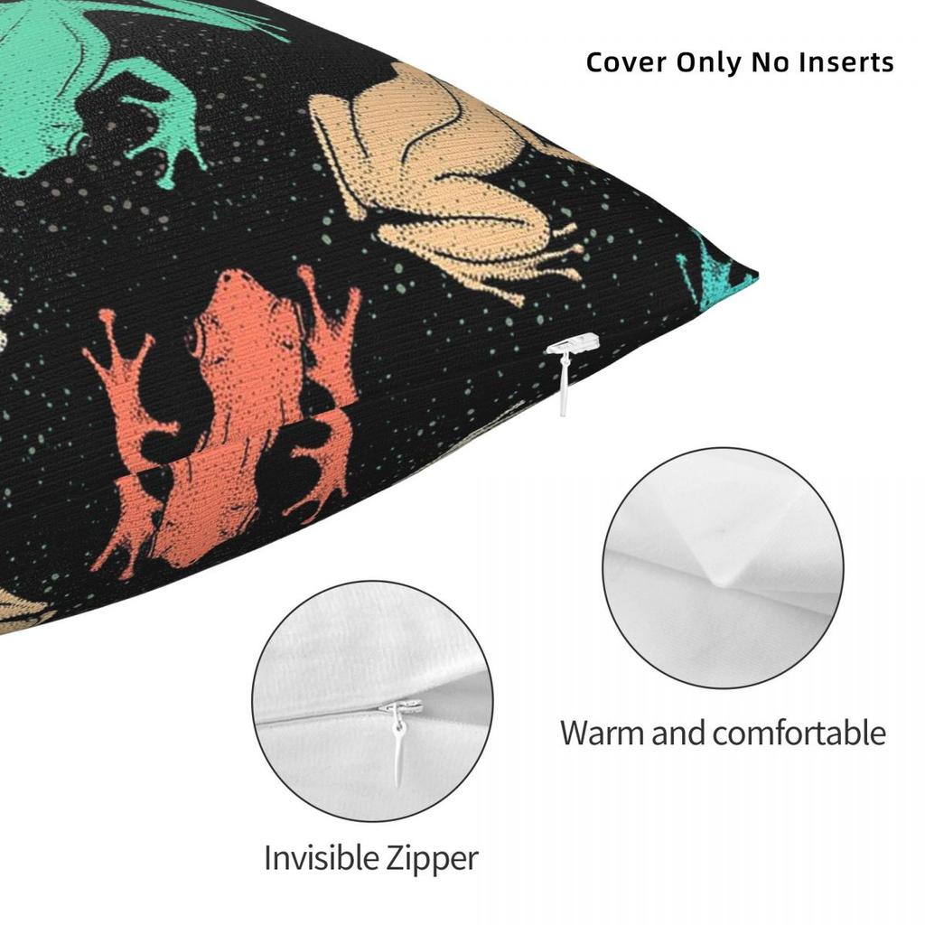 Seamless Pattern With Asian Tree Frogs Square Pillowcase Cushion Cover Pillow Case Throw Pillow Cover for Home Sofa Living Room