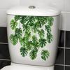 Hängende Monstera Toilettenspülkasten Aufkleber Grüne Pflanze Selbstklebend Badezimmer Dekoration