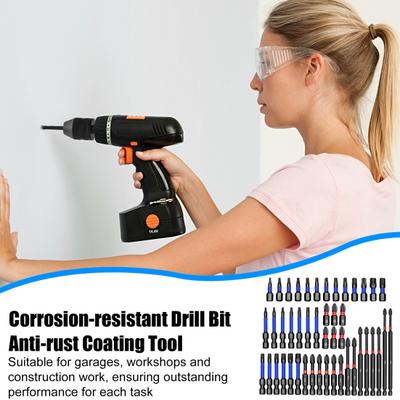 46 Adet Manyetik Darbeli Somun Sıkma Ucu Seti Yüksek Mukavemetli Paslanmaz Geniş Kullanım Alanlı Lokma Adaptörleri Kelebek Somun Sıkma Uçları Matkap Ucu Seti