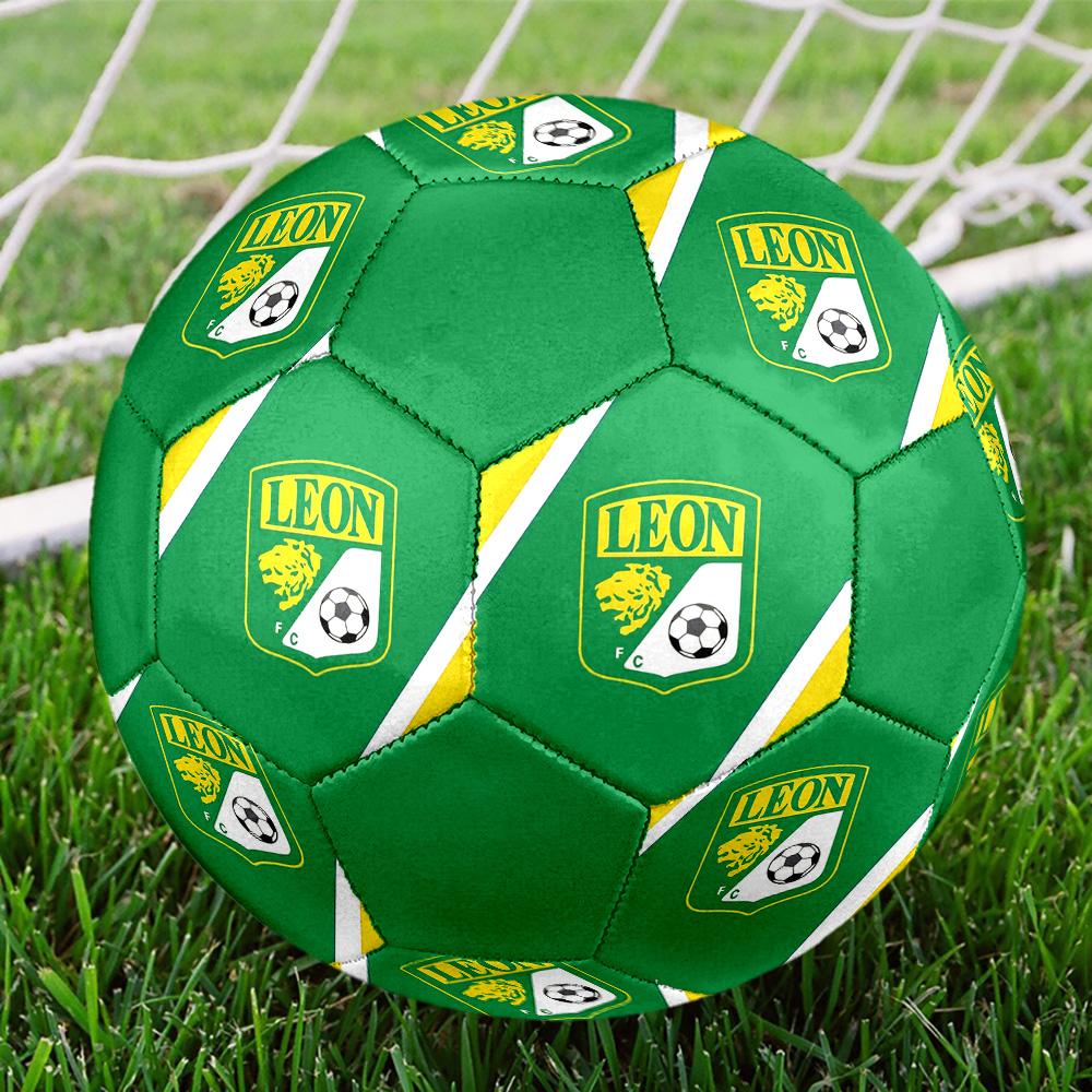 Club Leon Indoor Soccer Ball Colorful All Ages Size 5 Machine Stitched PVC Competition Ready Durable High-Bounce