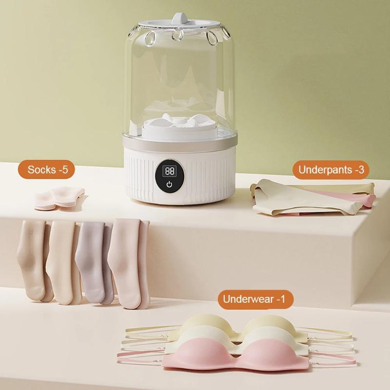 1L Underwear Washer Smart Wireless Socks Washing Machine With Laundry Cup Bra Underwear Socks Dehydratable Laundry Bucket