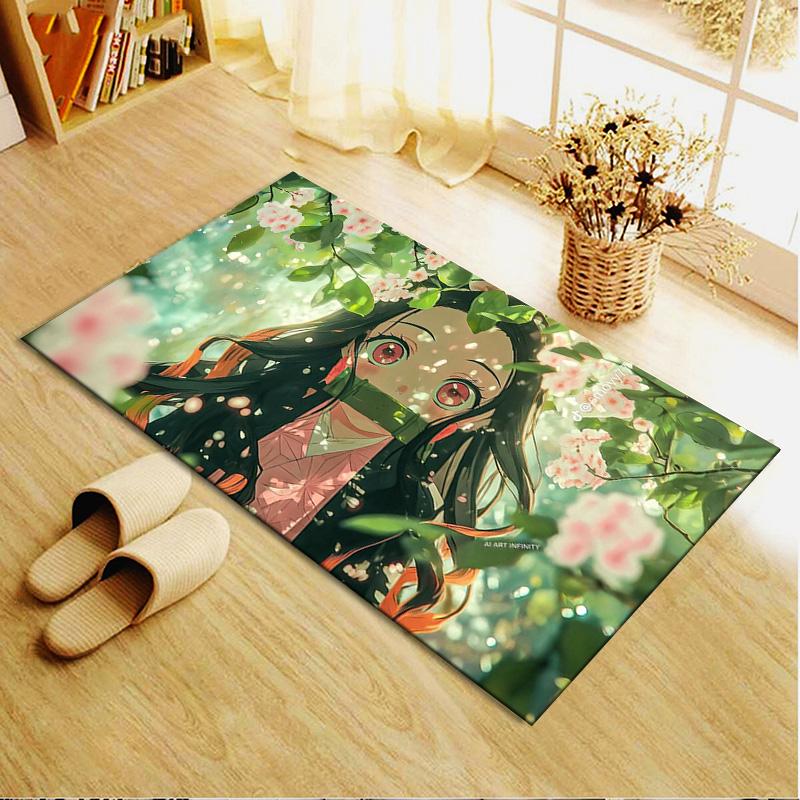 Nezuko Carpet Rug for Living Room Bedroom Home Sofa Decoration,Kids play Non-slip Floor Mat