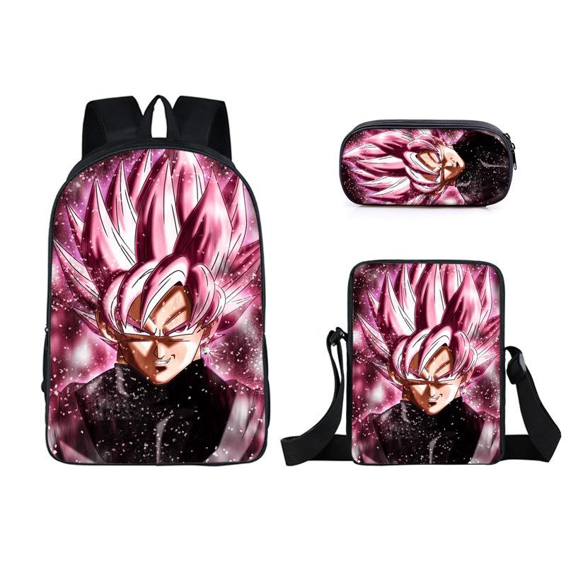Animation seven dragon ball backpack, primary and secondary school schoolbag, satchel, shoulder bag, pencil case three-piece set