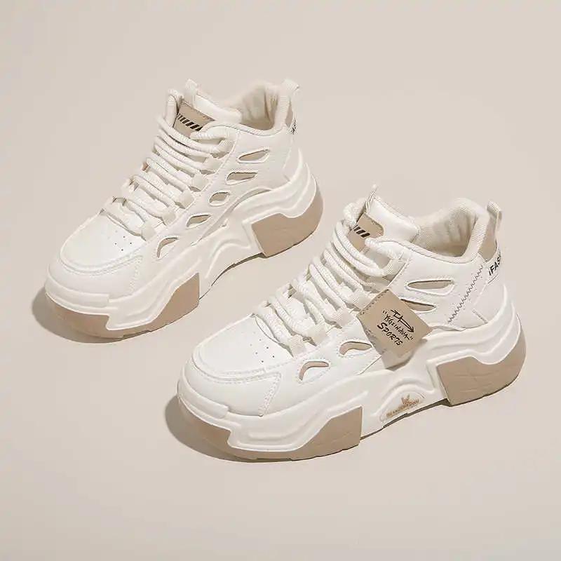 Fashion Khaki Without Heels Beige Woman Boot Running Sports Shoes For Womens Training Sneakers Beskete Sunny Popular