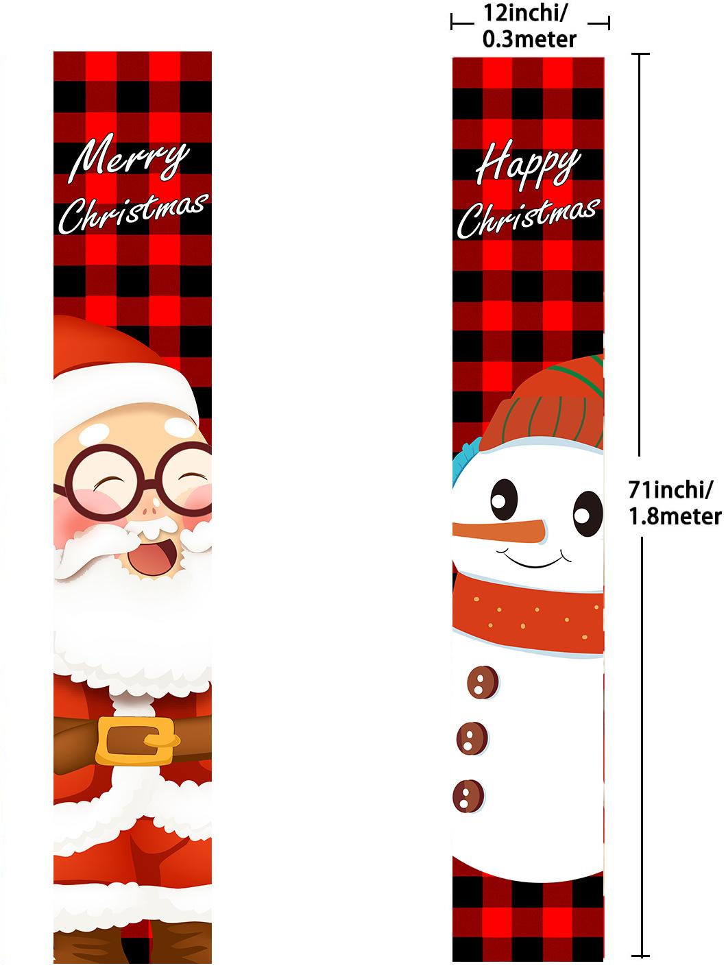 

1 пара Простий монтаж Декоративний практичний вишуканий різдвяний банер на передніх дверях 9