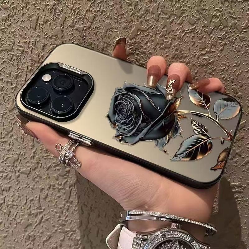 Černé Zlaté Růžové Pouzdro na iPhone pro modely 17, 16 Pro Max, 15 Pro/14/13/12