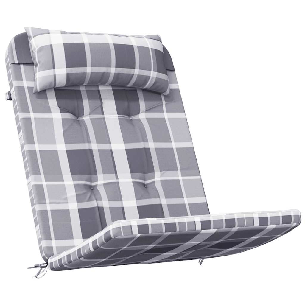 Adirondack Chair Cushions 2 pcs Grey Checkered Pattern Oxford Fabric