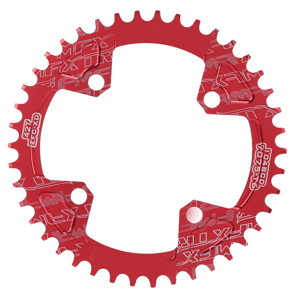 FMFXTR 104BCD Crankset Chainring Aluminum Alloy Positive and Negative 42T MTB Bicycle ChainringRed