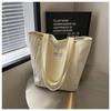 Large capacity women's shoulder tote bag ins versatile fashion simple striped casual underarm bag