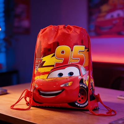 Disney McQueen Storage Bag, Portable Casual Drawstring Document Bag, Office Supplies