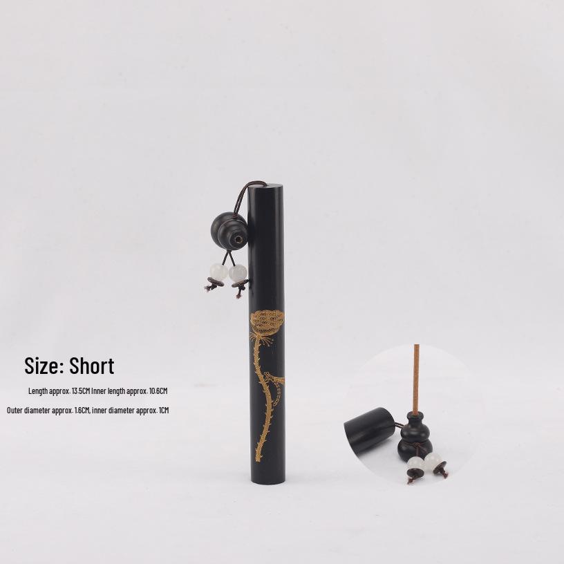 Ebony Solid Wood Incense Holder and Storage Tube Box